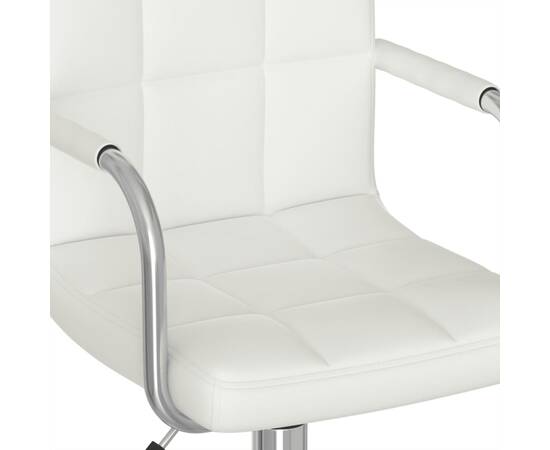 Scaun de birou rotativ, alb, piele ecologică, 8 image