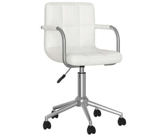 Scaun de birou rotativ, alb, piele ecologică, 2 image