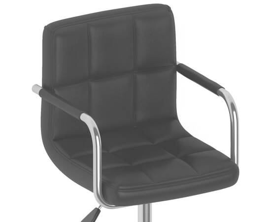 Scaun de birou rotativ, negru, piele ecologică, 8 image