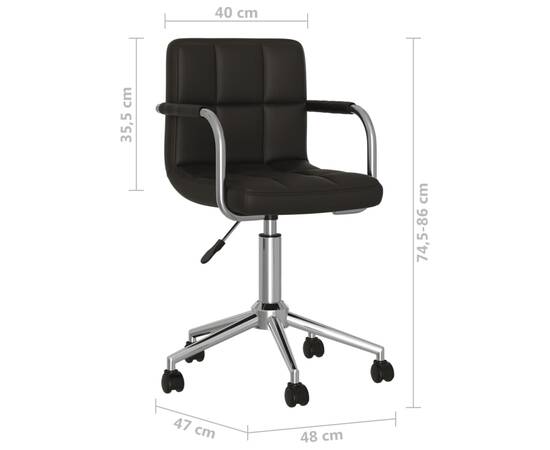 Scaun de birou rotativ, negru, piele ecologică, 9 image