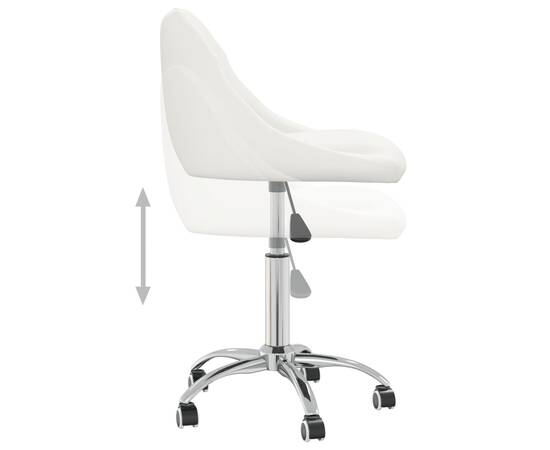 Scaun de birou pivotant, alb, piele ecologică, 8 image