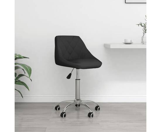 Scaun de birou pivotant, negru, piele ecologică