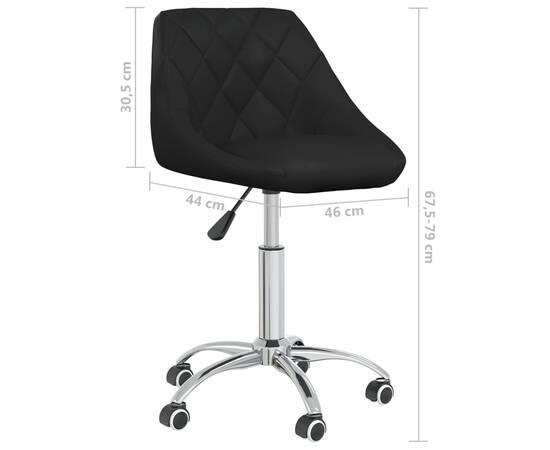 Scaun de birou pivotant, negru, piele ecologică, 9 image