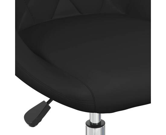 Scaun de birou pivotant, negru, piele ecologică, 7 image