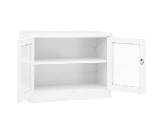 Dulap de birou, alb, 90x40x70 cm, oțel, 6 image