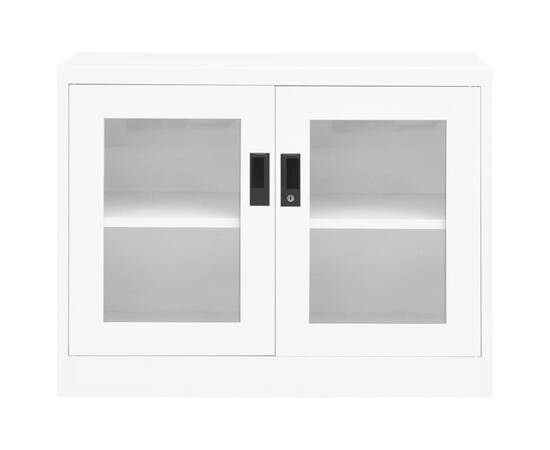 Dulap de birou, alb, 90x40x70 cm, oțel, 3 image