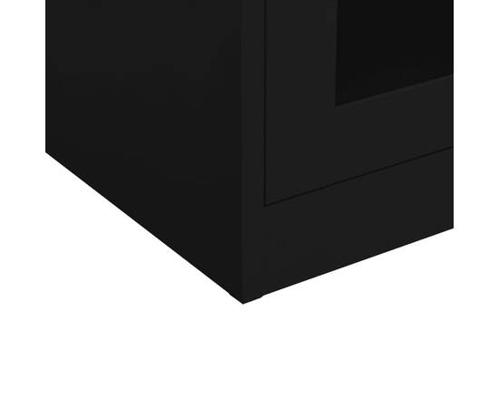 Dulap de birou, negru, 90x40x90 cm, oțel, 7 image