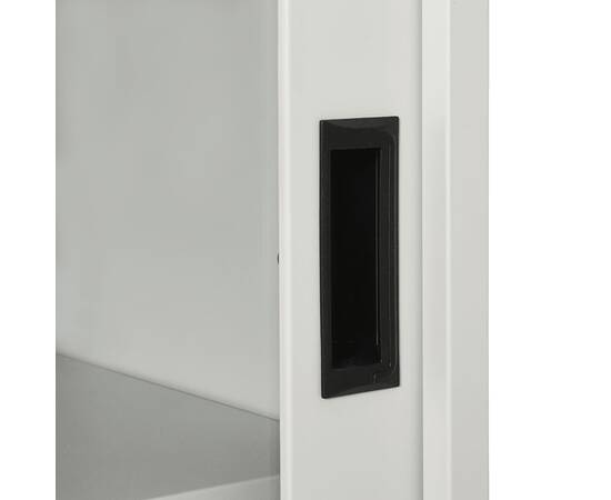 Dulap cu ușă glisantă, gri deschis, 90x40x90 cm, oțel, 8 image