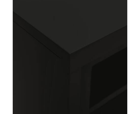 Dulap cu ușă glisantă, negru, 90x40x90 cm, oțel, 2 image