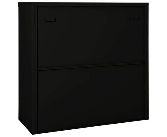 Dulap cu ușă glisantă, negru, 90x40x90 cm, oțel, 6 image