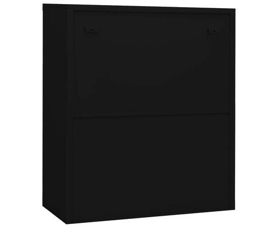 Dulap de birou, negru, 90x40x105 cm, oțel, 5 image