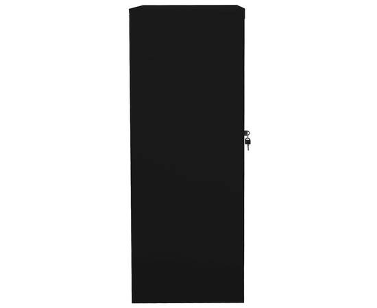 Dulap de birou, negru, 90x40x105 cm, oțel, 4 image