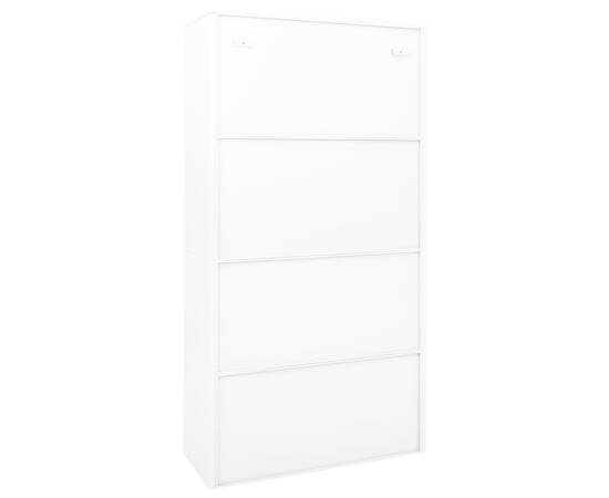 Dulap de birou cu ușă glisantă, alb, 90x40x180 cm, oțel, 7 image