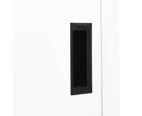 Dulap de birou cu ușă glisantă, alb, 90x40x180 cm, oțel, 8 image