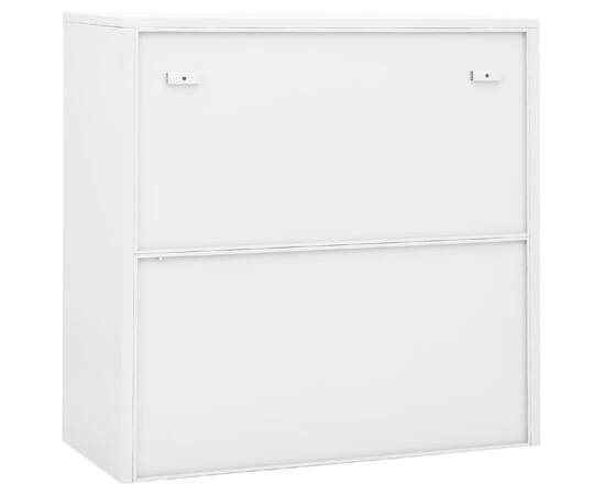 Dulap de birou cu ușă glisantă, alb, 90x40x90 cm, oțel, 6 image