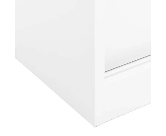 Dulap de birou cu ușă glisantă, alb, 90x40x90 cm, oțel, 7 image