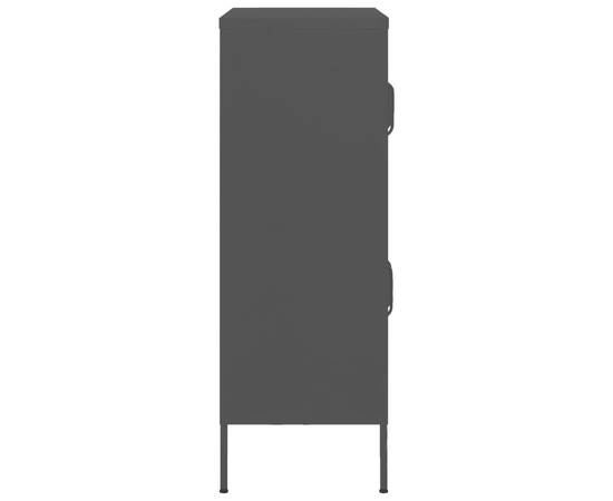 Dulap de depozitare, negru, 80x35x101,5 cm, oțel, 5 image