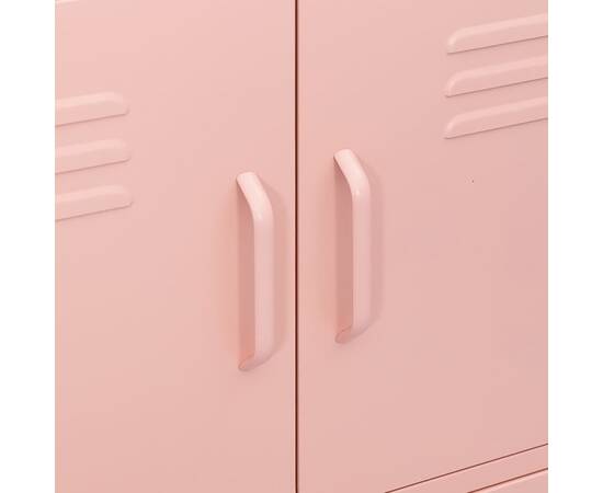 Dulap de depozitare, roz, 80x35x101,5 cm, oțel, 3 image