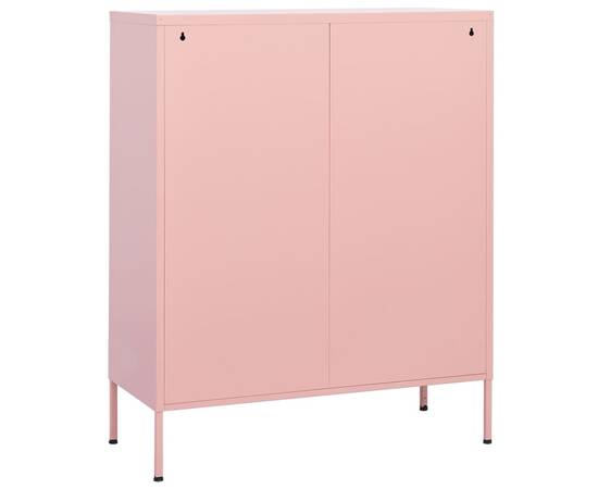 Dulap de depozitare, roz, 80x35x101,5 cm, oțel, 6 image