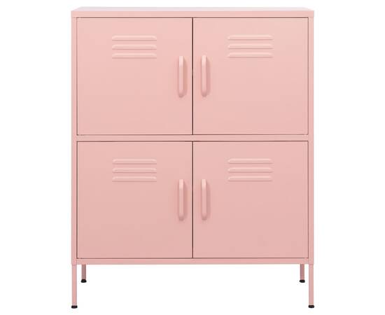 Dulap de depozitare, roz, 80x35x101,5 cm, oțel, 4 image