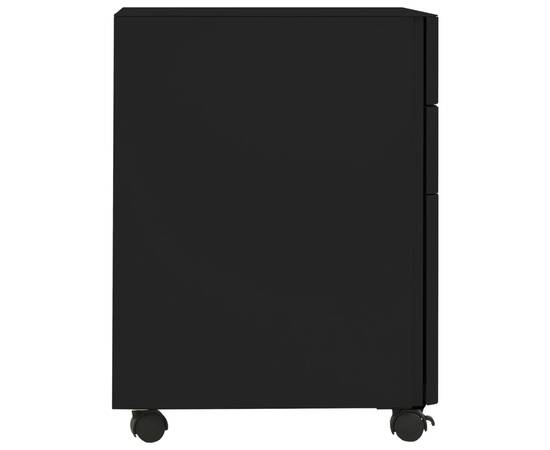 Dulap dosare mobil, negru, 30x45x59 cm, oțel, 6 image