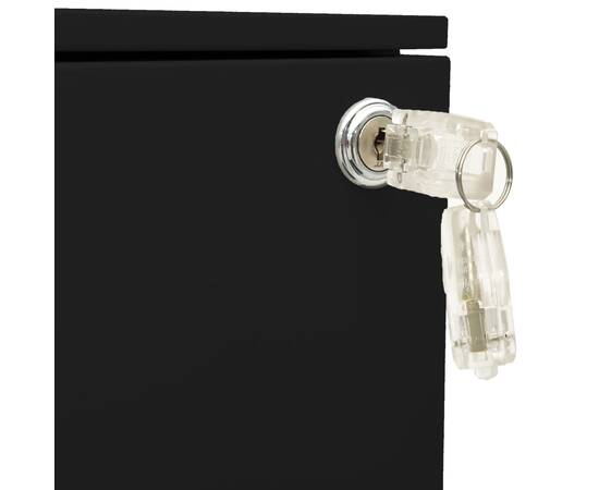 Dulap dosare mobil, negru, 39x45x67 cm, oțel, 8 image