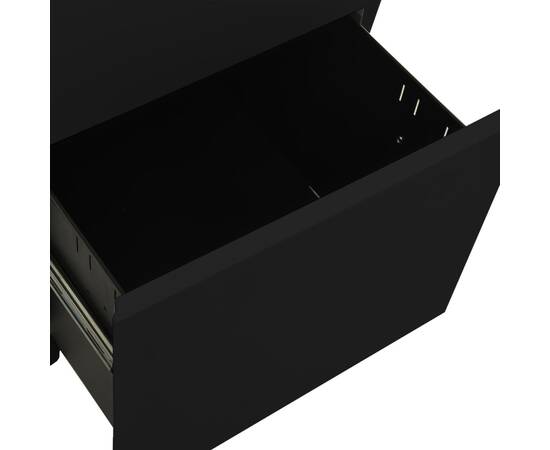 Dulap dosare mobil, negru, 39x45x67 cm, oțel, 7 image