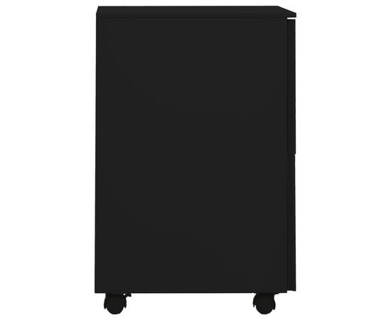 Dulap dosare mobil, negru, 39x45x67 cm, oțel, 4 image