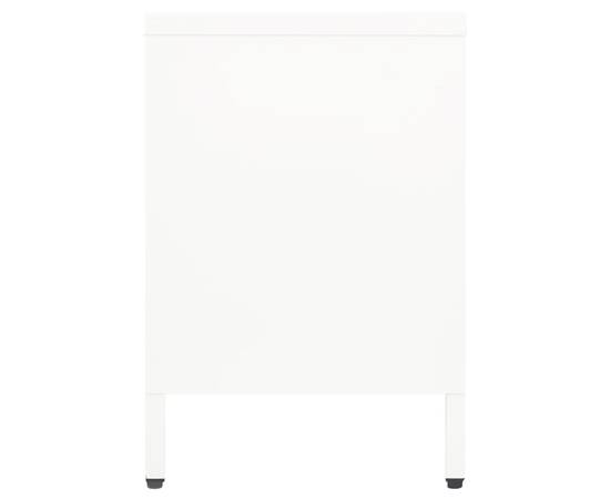 Dulap tv, alb, 105x35x52 cm, oțel și sticlă, 6 image