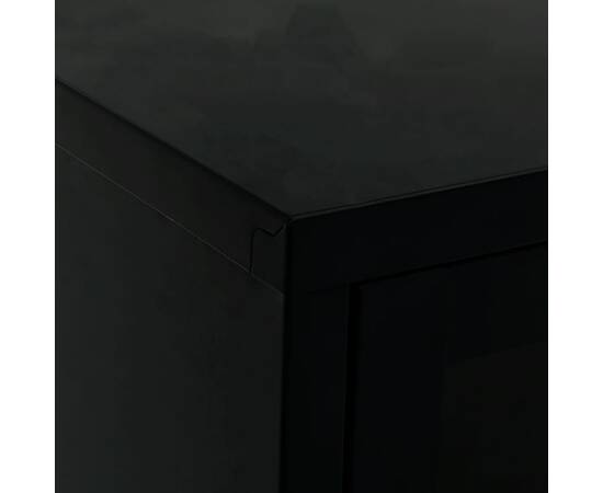 Dulap tv, negru, 90x30x44 cm, oțel și sticlă, 4 image