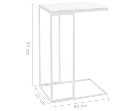 Masă laterală, alb, 40x30x59 cm, pal, 7 image