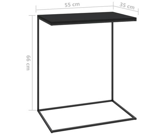 Masă laterală, negru, 55x35x66 cm, pal, 7 image