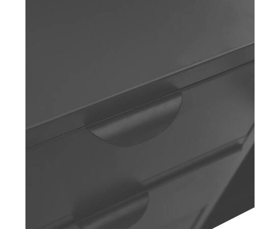 Servantă, negru, 105x35x70 cm, oțel și sticlă securizată, 9 image