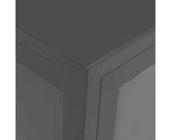 Servantă, negru, 105x35x70 cm, oțel și sticlă, 4 image