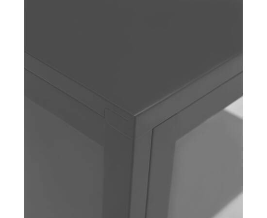 Servantă, negru, 38x35x70 cm, oțel și sticlă, 4 image