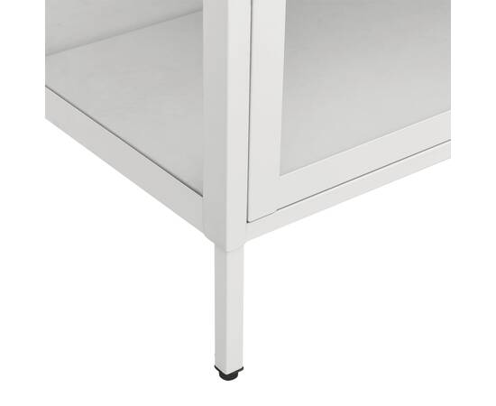 Vitrină, alb, 90x40x180 cm, oțel și sticlă securizată, 8 image