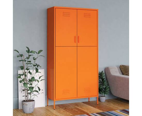 Șifonier, portocaliu, 90x50x180 cm oțel