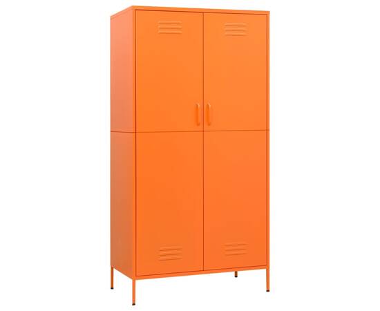 Șifonier, portocaliu, 90x50x180 cm oțel, 2 image