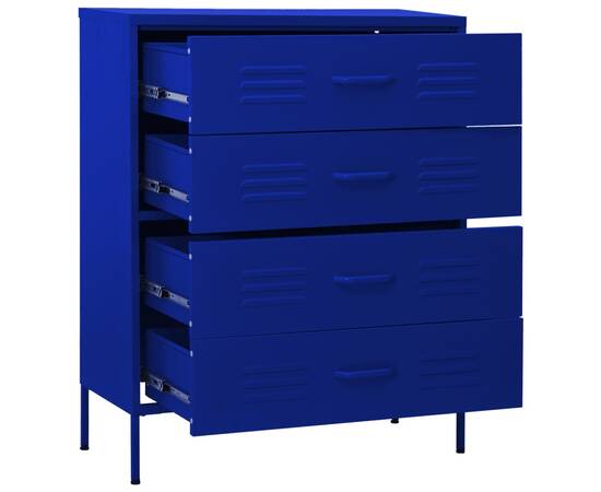 Comodă cu sertare, bleumarin, 80x35x101,5 cm, oțel, 8 image