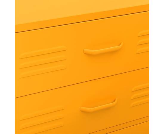 Comodă cu sertare, galben muștar, 80x35x101,5 cm oțel, 4 image
