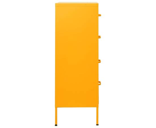 Comodă cu sertare, galben muștar, 80x35x101,5 cm oțel, 6 image