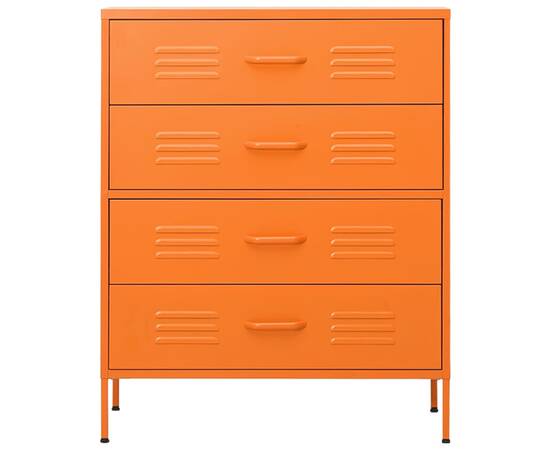 Comodă cu sertare, portocaliu, 80x35x101,5 cm, oțel, 5 image