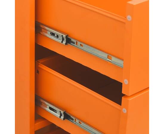 Comodă cu sertare, portocaliu, 80x35x101,5 cm, oțel, 3 image