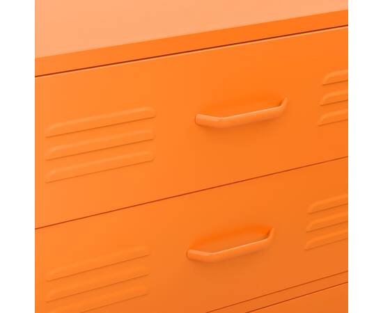 Comodă cu sertare, portocaliu, 80x35x101,5 cm, oțel, 4 image