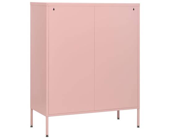 Comodă cu sertare, roz, 80x35x101,5 cm, oțel, 7 image
