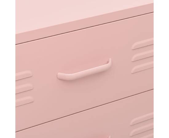 Comodă cu sertare, roz, 80x35x101,5 cm, oțel, 3 image