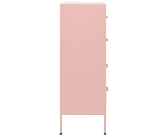 Comodă cu sertare, roz, 80x35x101,5 cm, oțel, 6 image