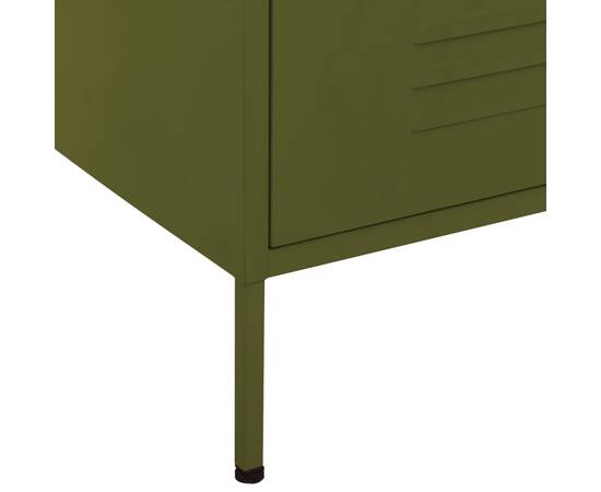 Comodă cu sertare, verde măsliniu, 80x35x101,5 cm oțel, 9 image