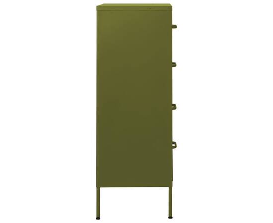 Comodă cu sertare, verde măsliniu, 80x35x101,5 cm oțel, 6 image