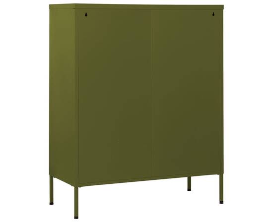 Comodă cu sertare, verde măsliniu, 80x35x101,5 cm oțel, 7 image